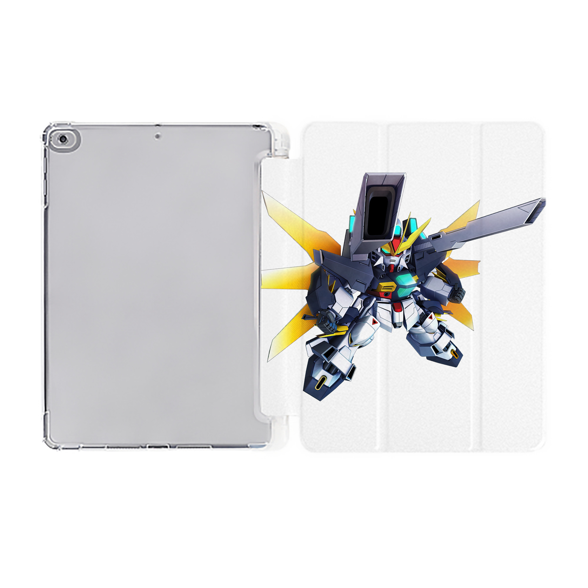 （画像用） 機動戦士ガンダム Mobile Suit Gundam IPad ケース ペン収納付き 三つ折りスタンド PUレザー×シリコン 対応機種9.5/10.5/10.9インチ